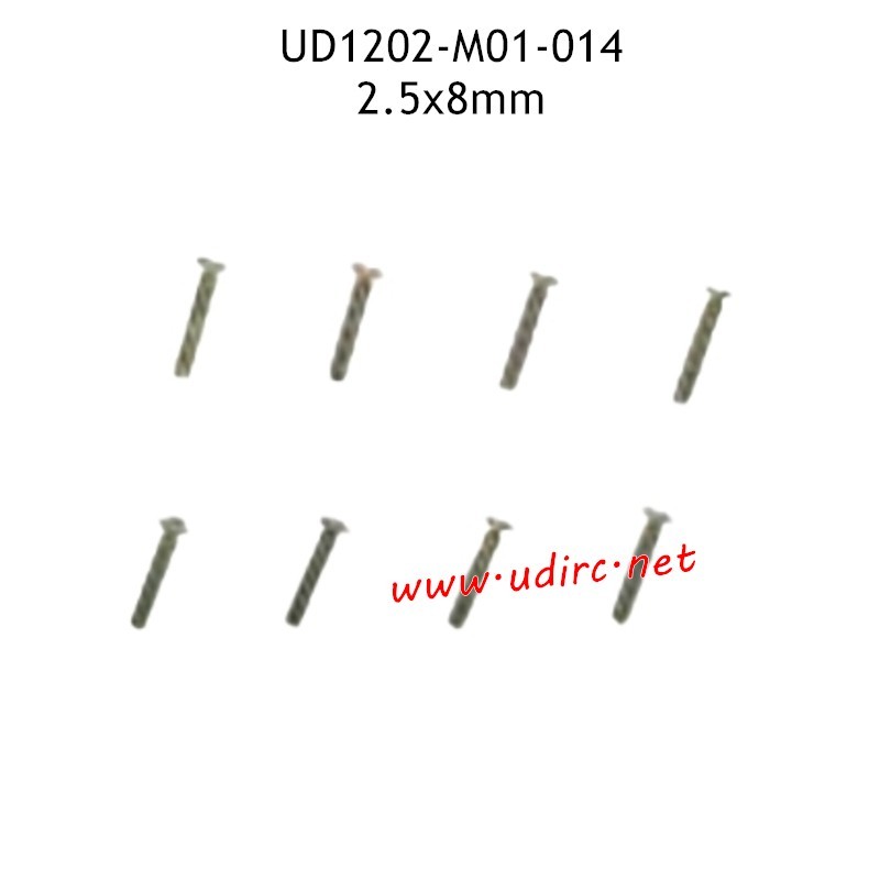 2.5X8MM KM Hexagon Socket Countersunk Head Machine Threaded Screws M01-014 Parts for UDIRC UD1202 RC Car