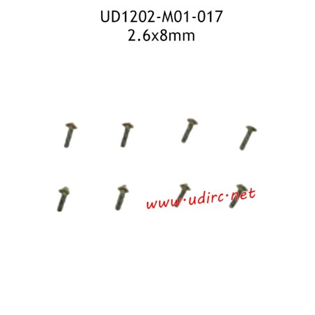 2.6X8MM TB Hexagon Socket Flat Round Head Self Tapping Screws M01-017 for UDIRC UD1202 RC Car