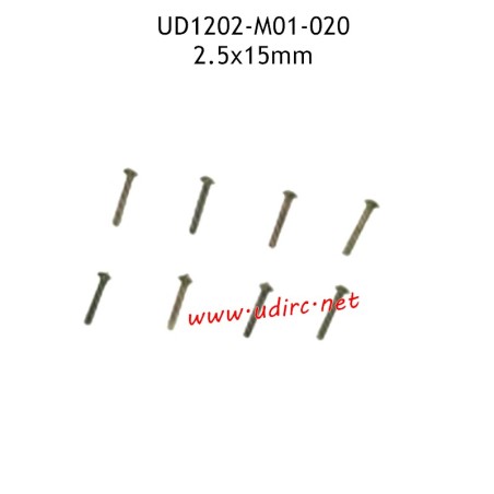 2.5X15MM TM Hexagon Socket Flat Round Head Self Tapping Screws M01-020 for UDIRC UD1202 RC Car