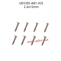 2.6X12MM TB Hexagon Socket Flat Round Head Self Tapping Screws M01-032 for UDIRC UD1202 RC Truck