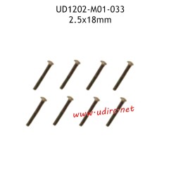 2.5X18MM TM Hexagon Socket Flat Round Head Machine Threaded Screws M01-033 for UDIRC UD1202 RC Truck