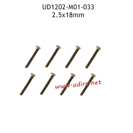 2.5X18MM TM Hexagon Socket Flat Round Head Machine Threaded Screws M01-033 for UDIRC UD1202 RC Truck