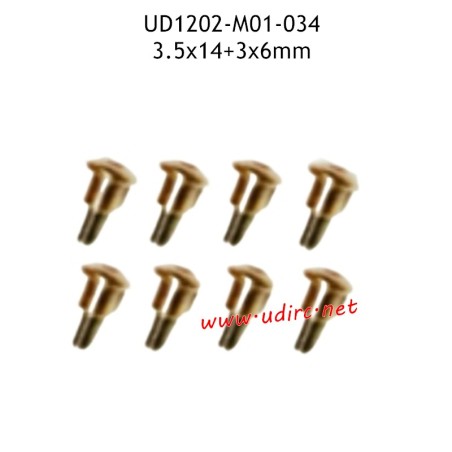 3.5X14+3X6MM Hexagon Socket Flat Round Head Step Screws M01-034 Parts for UDIRC UD1202 RC Truck