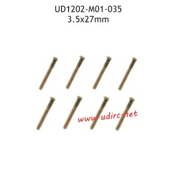 3.5X27MM Hexagon Socket Flat Head Self-Tapping Screws with Half Threads M01-035 Parts for UDIRC UD1202 RC Truck