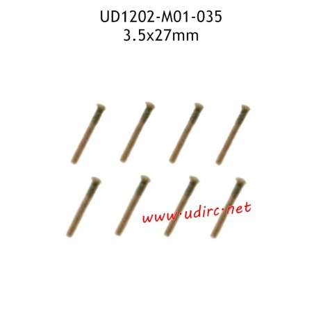 3.5X27MM Hexagon Socket Flat Head Self-Tapping Screws with Half Threads M01-035 Parts for UDIRC UD1202 RC Truck