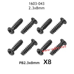 UDIRC UD1603 Parts 2.3X8MM PB Screws 1603-043