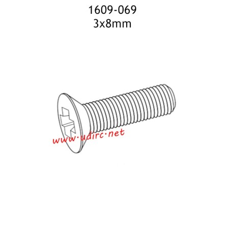 UDIRC UD1609 Parts 3x8mm KM Screws 1609-069