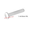 UDIRC UCX2401 Parts 1.4x10mm PM Hexagon Socket Button Head Machine Screw UCX24-S003