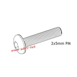 UDIRC UCX2401 Parts 2x5mm PM Hexagon Socket Button Head Machine Screw UCX24-S004
