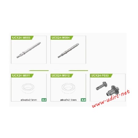 UDIRC UCX2401 1/24 Scale Upgrade Parts Rear Axle Kits