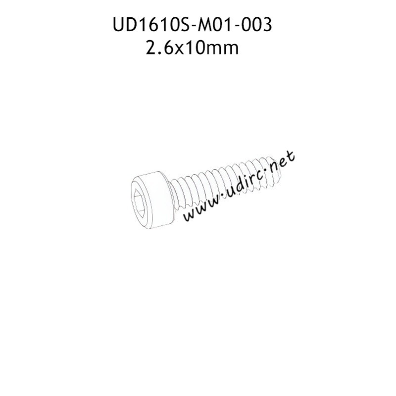 UDIRC UD1610 1610S Parts 2.6X10MM HB Hexagon Socket Head Cap Tapping Screw M01-003 UDIRC UD1610 1610S Parts 2.6X10MM HB Hexagon Socket Head Cap Tapping Screw M01-003