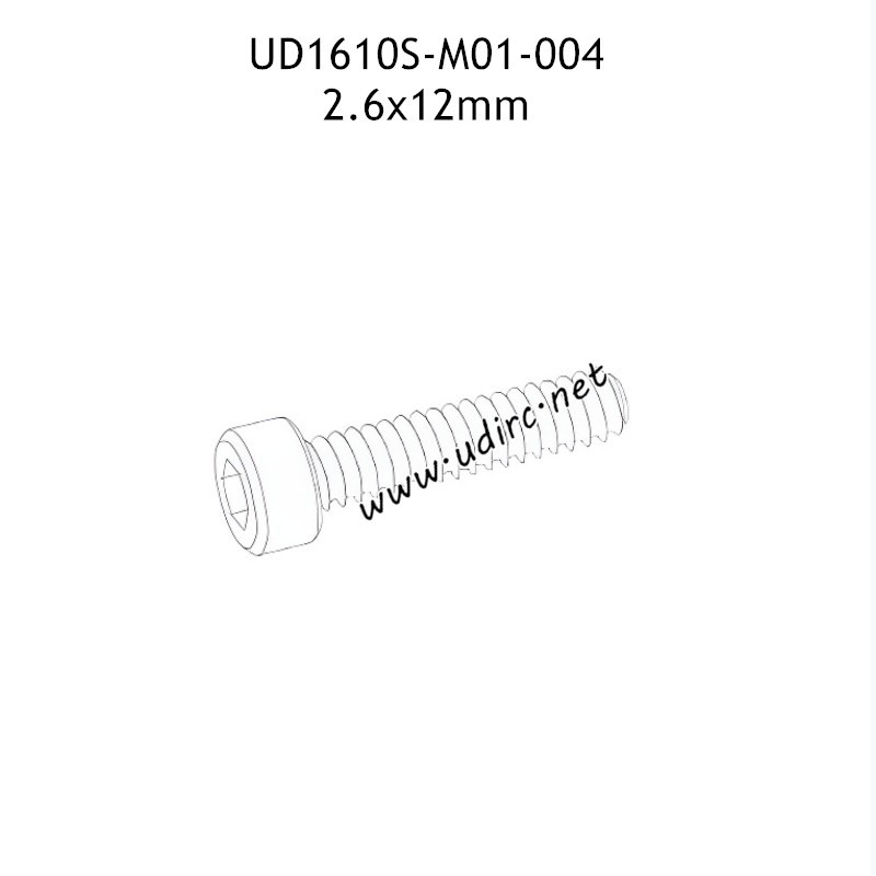 UDIRC UD1610 1610S Parts 2.6X12MM HB Hexagon Socket Head Cap Tapping Screw M01-004 UDIRC UD1610 1610S Parts 2.6X12MM HB Hexagon Socket Head Cap Tapping Screw M01-004