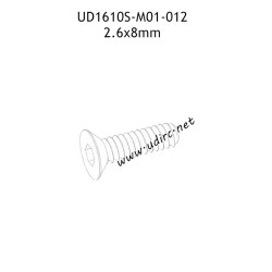 UDIRC UD1610 1610S Parts 2.6x8MM KB Hexagon Socket Countersunk Head Tapping Screw M01-012