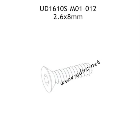 UDIRC UD1610 1610S Parts 2.6x8MM KB Hexagon Socket Countersunk Head Tapping Screw M01-012