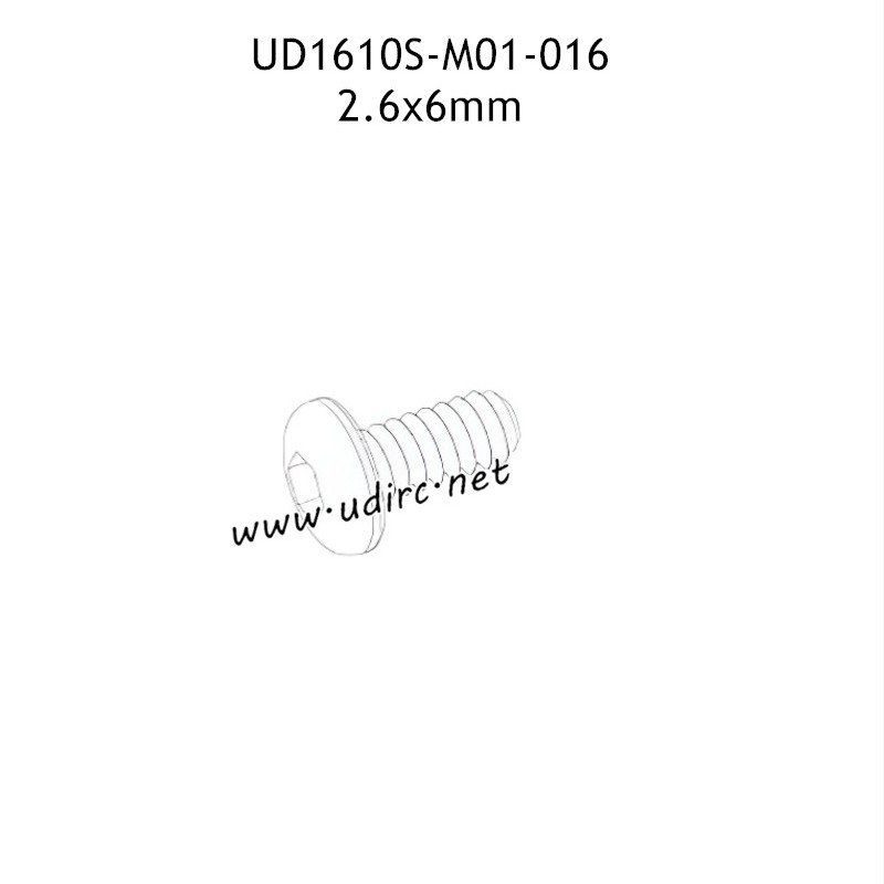 UDIRC UD1610 1610S Parts 2.6x6mm TB Hexagon Socket Button Head Tapping Screw M01-016 UDIRC UD1610 1610S Parts 2.6x6mm TB Hexagon Socket Button Head Tapping Screw M01-016