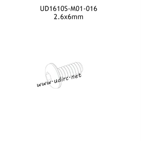 UDIRC UD1610 1610S Parts 2.6x6mm TB Hexagon Socket Button Head Tapping Screw M01-016