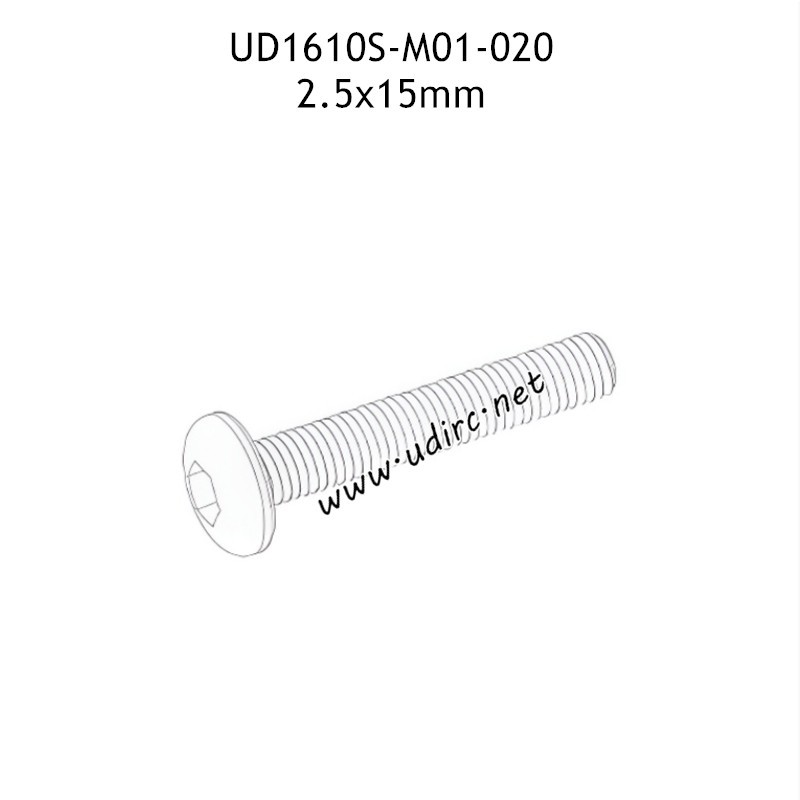 UDIRC UD1610 1610S Parts 2.5x15mm TM Hexagon Socket Button Head Machine Screw M01-020 UDIRC UD1610 1610S Parts 2.5x15mm TM Hexagon Socket Button Head Machine Screw M01-020