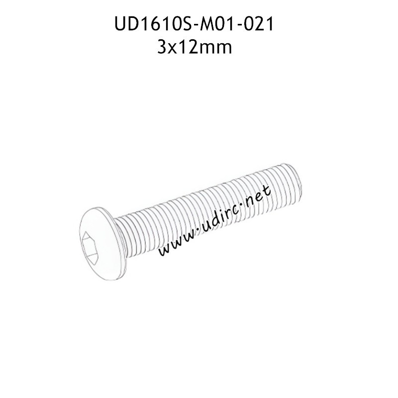 UDIRC UD1610 1610S Parts 3x12mm TM Hexagon Socket Button Head Machine Screw M01-021 UDIRC UD1610 1610S Parts 3x12mm TM Hexagon Socket Button Head Machine Screw M01-021