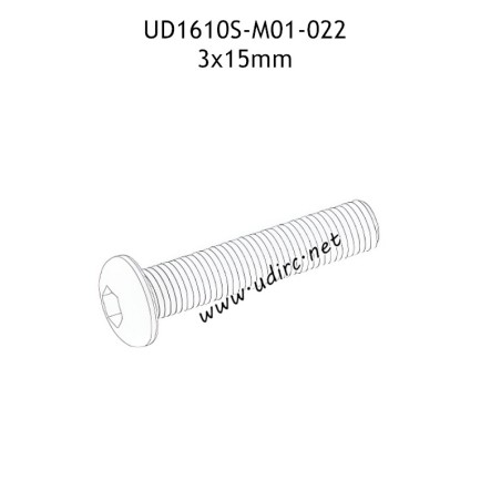 UDIRC UD1610 1610S Parts 3x15mm TM Hexagon Socket Button Head Machine Screw M01-022