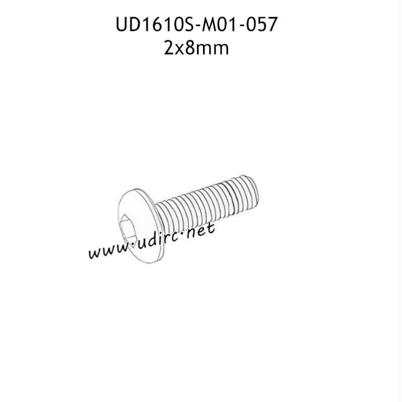 UDIRC UD1610 1610S Parts 2x8mm PM Hexagon Round Head Machine Screw M01-057 UDIRC UD1610 1610S Parts 2x8mm PM Hexagon Round Head Machine Screw M01-057