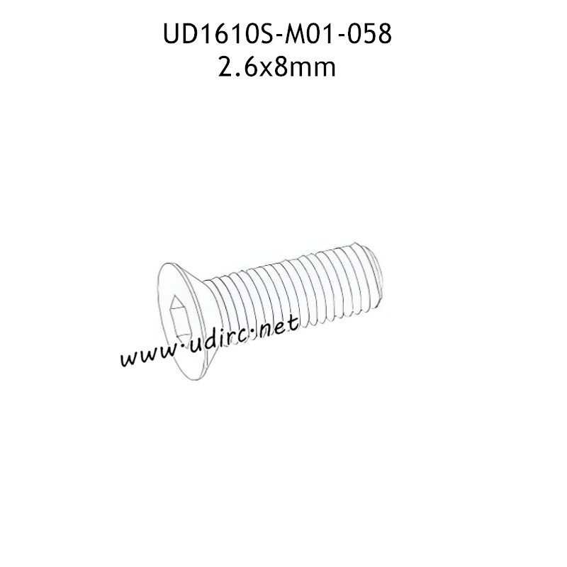 UDIRC UD1610 1610S Parts 2.6x8mm KM Hexagon Socket Countersunk Head Machine Screw M01-058 UDIRC UD1610 1610S Parts 2.6x8mm KM Hexagon Socket Countersunk Head Machine Screw M01-058