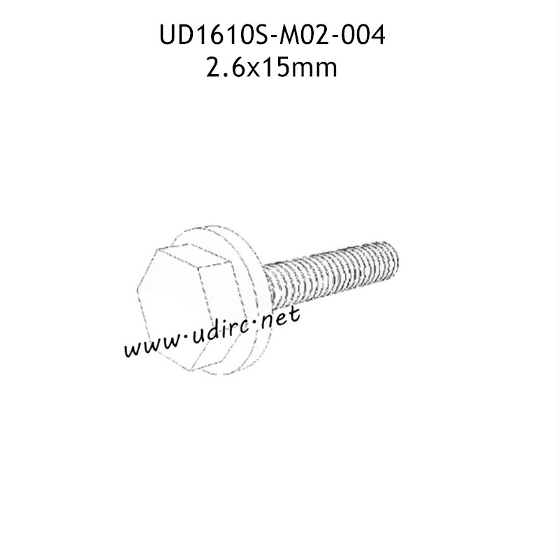 UDIRC UD1610 1610S Parts 2.6X15MM Outer Hexagonal Flange Screw M02-004 UDIRC UD1610 1610S Parts 2.6X15MM Outer Hexagonal Flange Screw M02-004