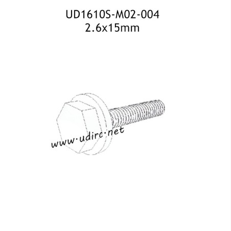 UDIRC UD1610 1610S Parts 2.6X15MM Outer Hexagonal Flange Screw M02-004