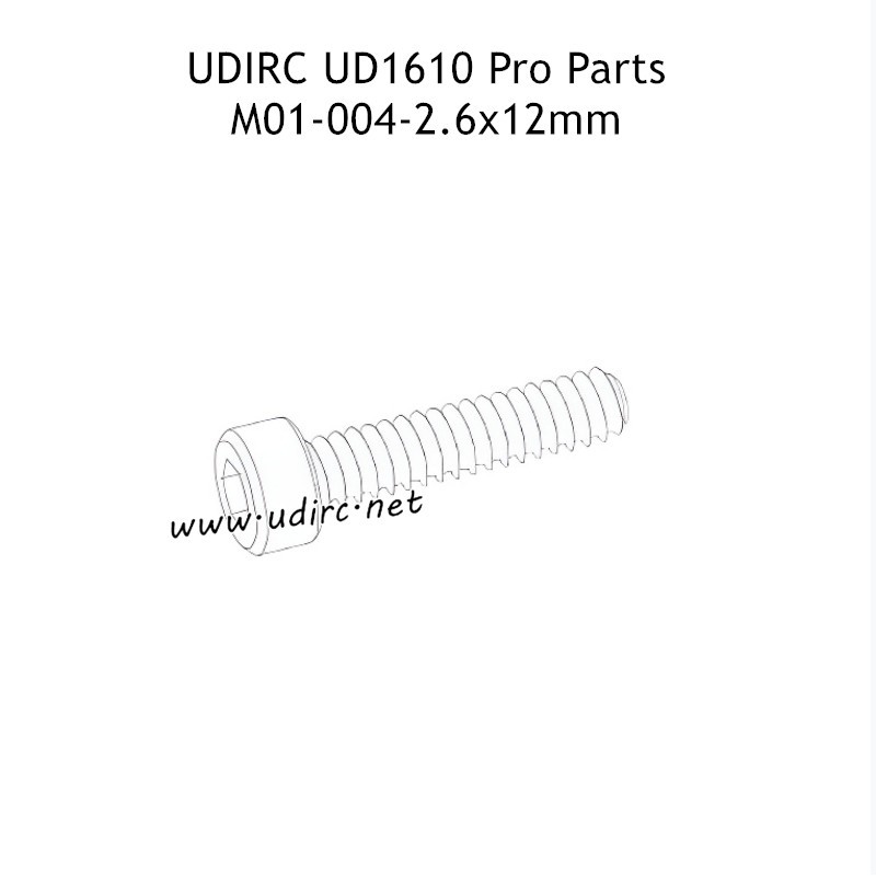 UDIRC UD1610 Pro Parts 2.6X12MM HB Hexagon Socket Head Cap Tapping Screw M01-004