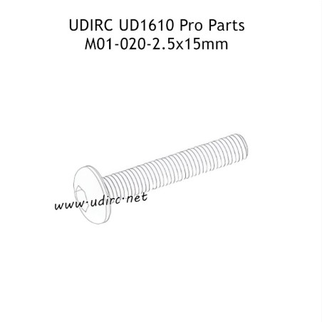 UDIRC UD1610 Pro RC Car Parts 2.5x15mm TM Hexagon Socket Button Head Machine Screw M01-020