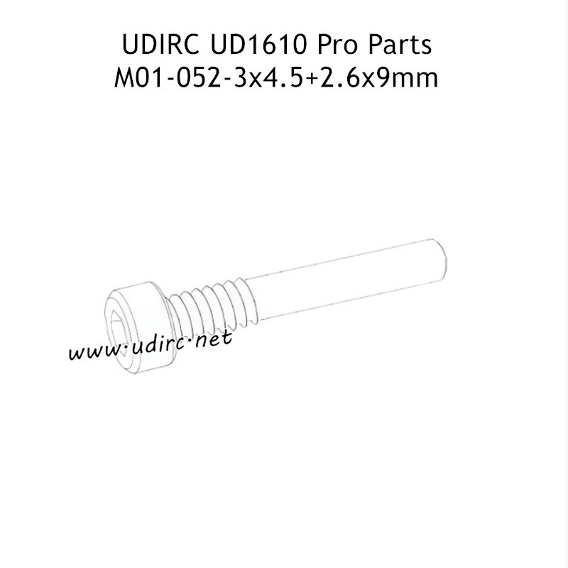 UDIRC UD1610 Pro RC Car Parts 3x4.5+2.6x9mm Hexagon Socket Head Cap Half Thresded Tapping Screw M01-052