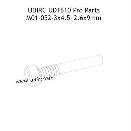 UDIRC UD1610 Pro RC Car Parts 3x4.5+2.6x9mm Hexagon Socket Head Cap Half Thresded Tapping Screw M01-052