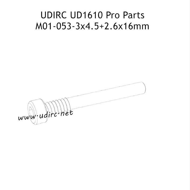 UDIRC UD1610 Pro RC Car Parts 3x4.5+2.6x16mm Hexagon Socket Head Cap Half Thresded Tapping Screw M01-053