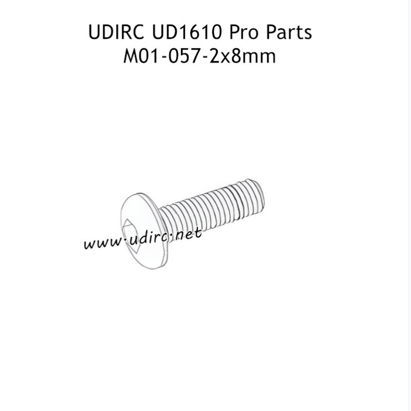 UDIRC UD1610 Pro RC Car Parts 2x8mm PM Hexagon Round Head Machine Screw M01-057