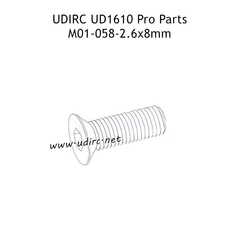 UDIRC UD1610 Pro RC Car Parts 2.6x8mm KM Hexagon Socket Countersunk Head Machine Screw M01-058