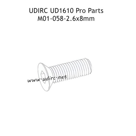 UDIRC UD1610 Pro RC Car Parts 2.6x8mm KM Hexagon Socket Countersunk Head Machine Screw M01-058