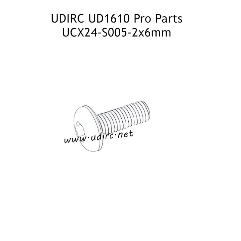 UDIRC UD1610 Pro RC Car Parts 2X6mm PM Hexagon Round Head Machine Screw UCX24-S005