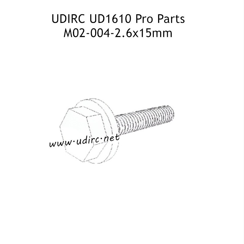 UDIRC UD1610 Pro RC Car Parts 2.6X15MM Outer Hexagonal Flange Screw M02-004