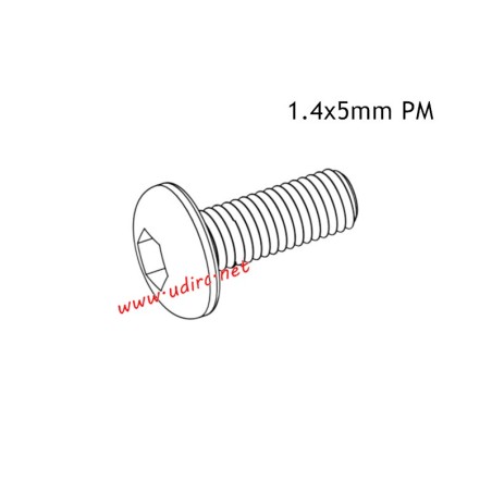 UDIRC UCX2402 Parts 1.4x5mm PM Hexagon Socket Button Head Machine Screw UCX24-S001