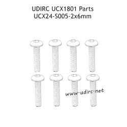 UDIRC UCX1801 Parts 2x6mm PM Hexagon Socket Buttonhead Machine Screw UCX24-S005