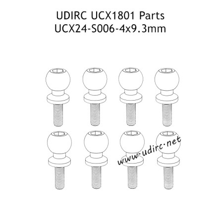 UDIRC UCX1801 Parts 4X9.3mm Hollow Ball Screw UCX24-S006