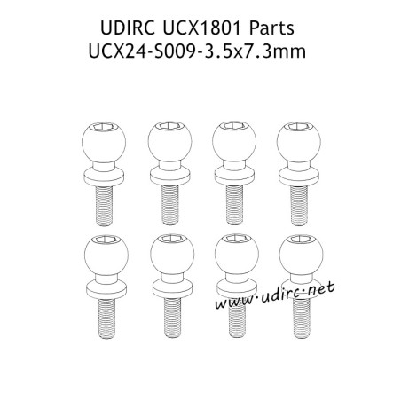 UDIRC UCX1801 Parts 3.5x7.3mm Hollow Ball Screw UCX24-S009