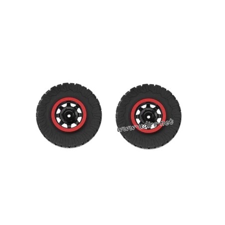 UDIRC 1002 RC Car Parts Wheel Assembly with Red Hubs P10-042