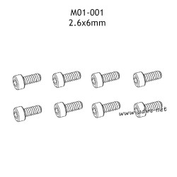 UDIRC 1001 1002 1002SE Parts 2.6x6mm Hexagon Socket Head Cap Tapping Screws M01-001