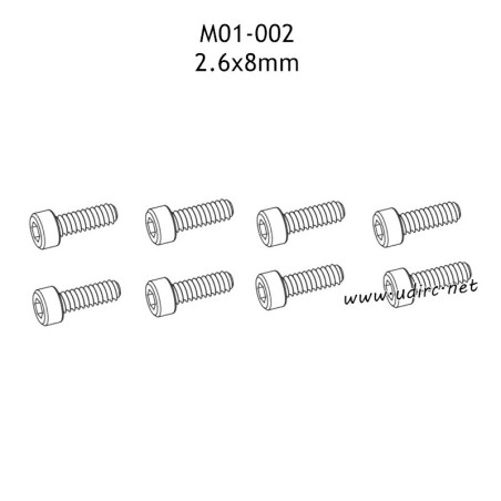 UDIRC 1001 1002 1002SE Parts 2.6x8mm Hexagon Socket Head Cap Tapping Screws M01-002