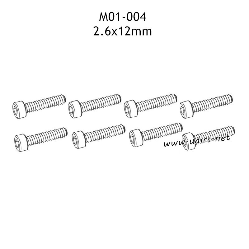 UDIRC 1001 1002 1002SE Parts 2.6x12mm Hexagon Socket Head Cap Tapping Screws M01-004