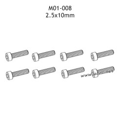 UDIRC 1001 1002 1002SE Parts 2.5x10mm Hexagon Socket Head Cap Machine Screw M01-008