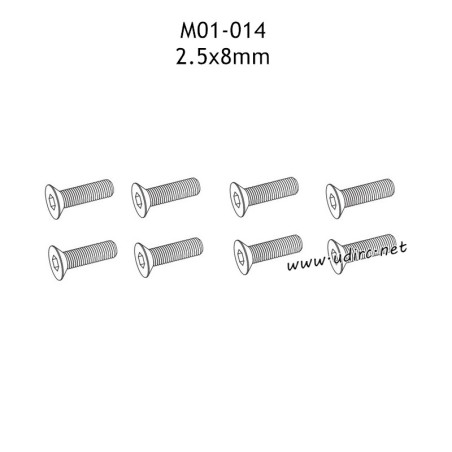 UDIRC 1001 1002 1002SE Parts 2.5x8mm Hexagon Socket Countersunk Head Tapping Screw M01-014