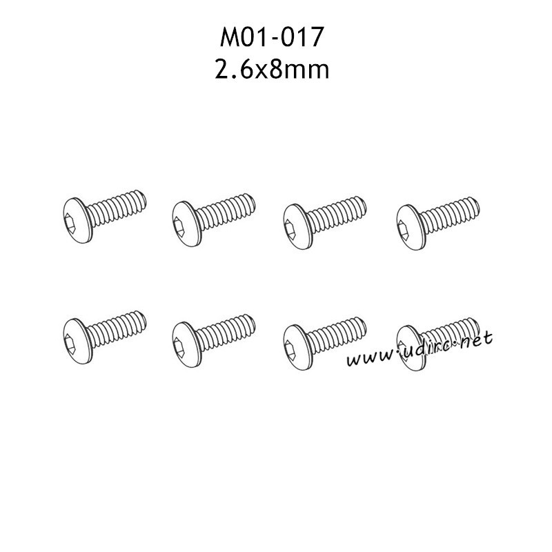 UDIRC 1001 1002 1002SE Parts 2.6x8mm Hexagon Socket Button Head Tapping Screw M01-017