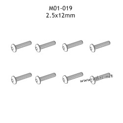 UDIRC 1001 1002 1002SE Parts 2.5x12mm Hexagon Socket Button Head Machine Screw M01-019
