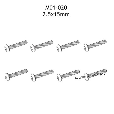UDIRC 1001 1002 1002SE Parts 2.5x15mm Hexagon Socket Button Head Machine Screw M01-020